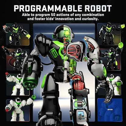 BEZGAR TR300 Robot Toys for Kids - Smart Programmable, Dancing Remote Control Emo Robot with 22 Actions, Supporting 78 Changing Expression, for Kids, 3 4 5 6 7 8 Year Old Boy Birthday