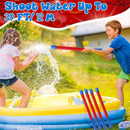 Halloscume 12 Pack Spider Water Blaster 15.75 in Water Shooter Blasters Gun Party Favors for Kids Summer Birthday Outdoor Swimming Pool Backyard Beach Summer Games