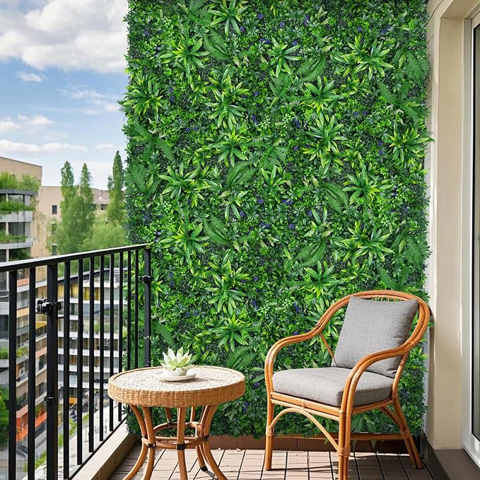 Grooy Artificial Boxwood Roll Panels, Grass Wall Panels 60"x120"(50 SQFT), Privacy Hedge Fence Screen with UV Protection, Fake Greenery Backdrop for Indoor Wedding and Outdoor Garden Backyard