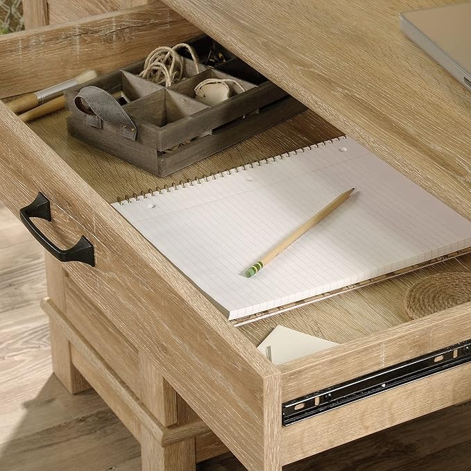 Sauder Garden Villa Desk, L: 59.06" x W: 20.71" x H: 29.80", Orchard Oak Finish