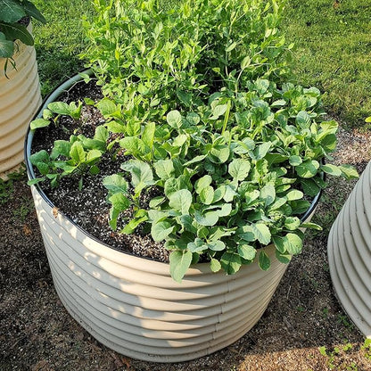 Vego garden 32" Tall 42" Round Raised Garden Bed Raised Bed Planter Box for Vegetables Flowers Patio-Pearl White