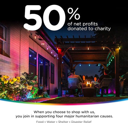 Enbrighten Vibe Eternity Garden Lights, 33ft, 8 RGBWIC LEDs, Waterproof, Uplights, Outdoor Landscape Lighting, Home Exterior Spotlight, Smart App, Works with Alexa, Google Home, 83789