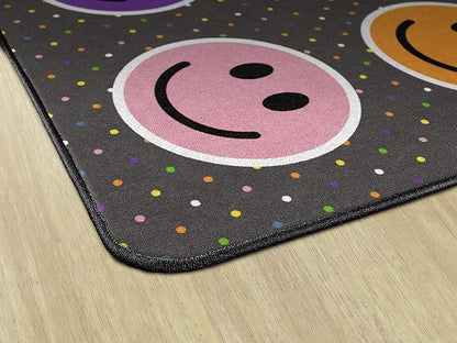 Flagship Carpets Smiley Seating (Seats 30) Classroom Area Rug or Educational Learning Mat, Kids Room or Playroom Carpet, 10'6" x 13'2", Gray/Multi