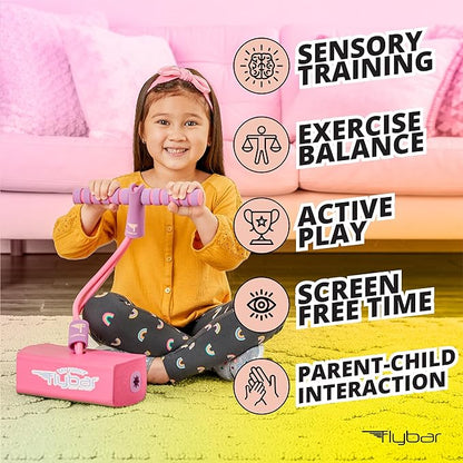 Flybar My First Foam Pogo Jumper for Kids Fun and Safe Pogo Stick for Toddlers, Durable Foam and Bungee Jumper for Ages 3 and up, Supports up to 250lbs (Pink)