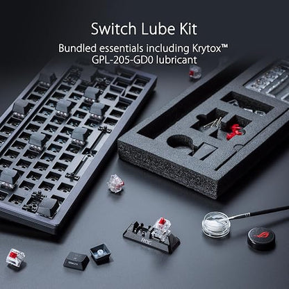 ASUS ROG Azoth Wireless Mechanical Gaming Keyboard – 75% TKL, Tri-Mode Connectivity, Hot Swappable Pre-lubed ROG NX Snow Linear Switches, PBT Keycaps, RGB, OLED Display, PC/Mac Support - White | Tri-Mode Connectivity, Hot Swappable Switches, Pre-lubed ...