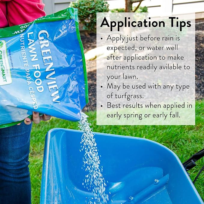 GreenView Lawn Food 16 lb. Bag, Covers 5,000 sq. ft. | 22-0-4 NPK formula - Restores soil nutrients - 8 weeks continuous feeding