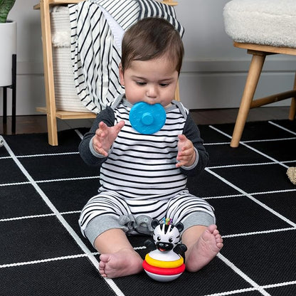 Baby Einstein Stack & Wobble Zen BPA Free Teether Toy for Cause and Effect Learning, Infants Ages 3 Months and up