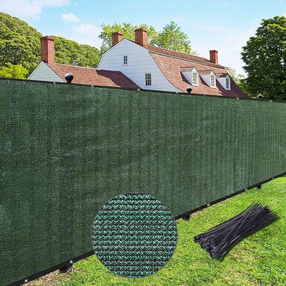 UPGRADE Privacy Fence Screen 3'x30' Dark Green Outdoor 90% Visibility Blockage 170 GSM Mesh Shade Cover Panels for Backyard,Balcony,Home Decoration with Zip Ties,Customized Avaliable