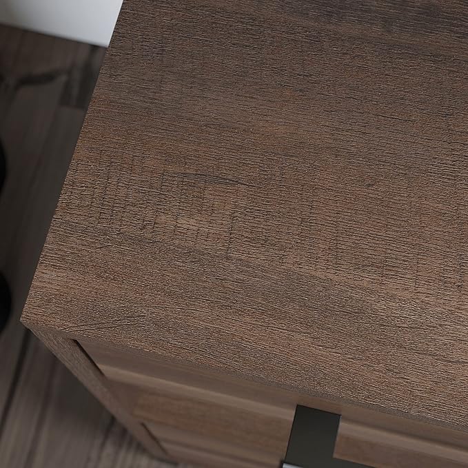 Sauder North Avenue Pedestal Home Office Desk, L: 41.97" x W: 18.50" x H: 28.15", Smoked Oak Finish