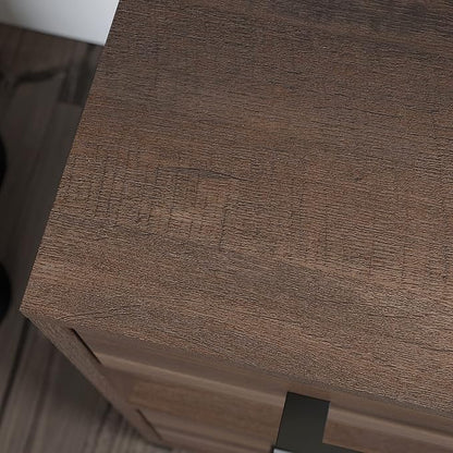 Sauder North Avenue Pedestal Home Office Desk, L: 41.97" x W: 18.50" x H: 28.15", Smoked Oak Finish