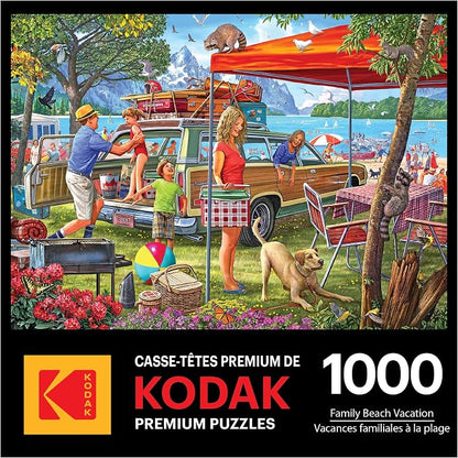 RoseArt - Kodak Premium - Family Beach Vacation - 1000 Piece Jigsaw Puzzle for Adults