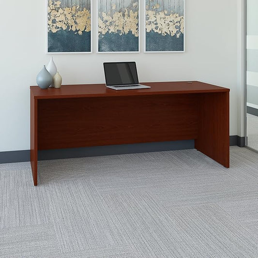 Bush Business Furniture Series C 72W Office Desk in Mahogany, Large Computer Table for Home and Professional Workplace
