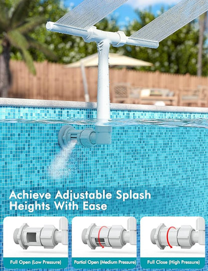 [Patent Pending] 2025 Upgrade Pool Fountain - Dual Spray Water Fountains for Above Ground/Inground Pools, 2-in-1 Adjustable Waterfall Pool Sprinkler Fountain