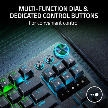 Razer Huntsman V3 Pro TKL Esports Gaming Keyboard, Black | Analog Optical Switches, Snap Tap, Rapid Trigger, Adjustable Actuation, Media Keys & Dial, Doubleshot PBT Keycaps, Wrist Rest