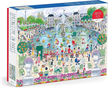 Galison Springtime in Paris – 1000 Piece Michael Storrings Puzzle Featuring The Ornamental Grand Bassin Pond in The Spring